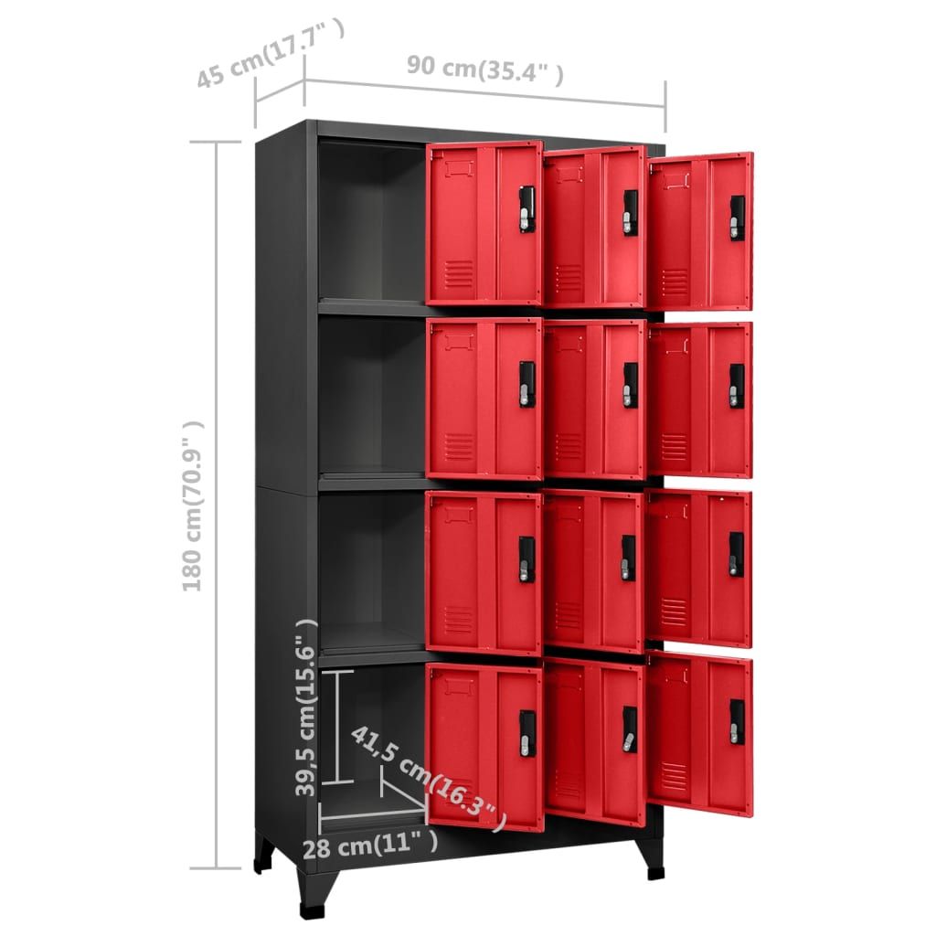 Modern Locker Cabinet with Lockable Doors for Office or School Storage