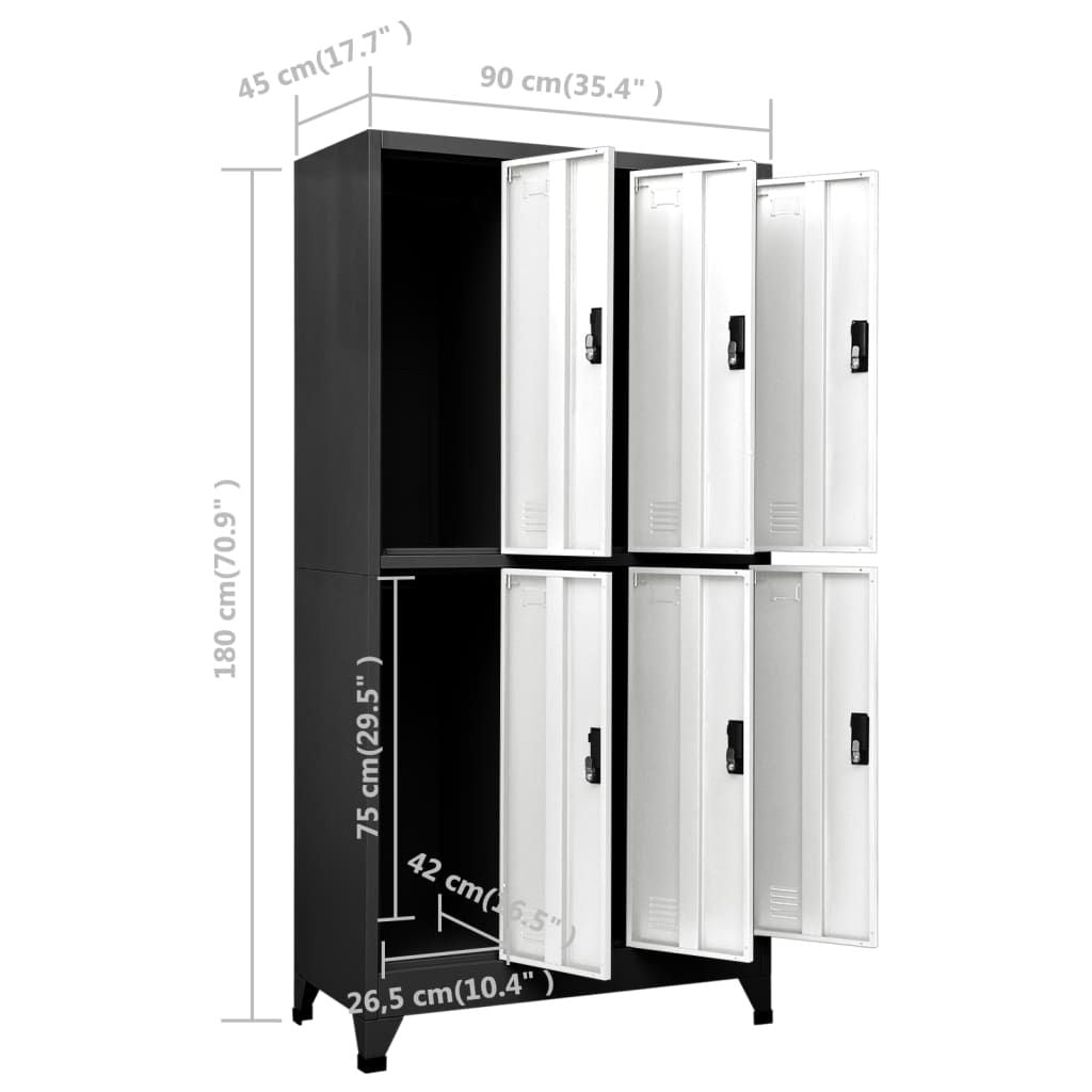 Modern Locker Cabinet with Labeled Compartments