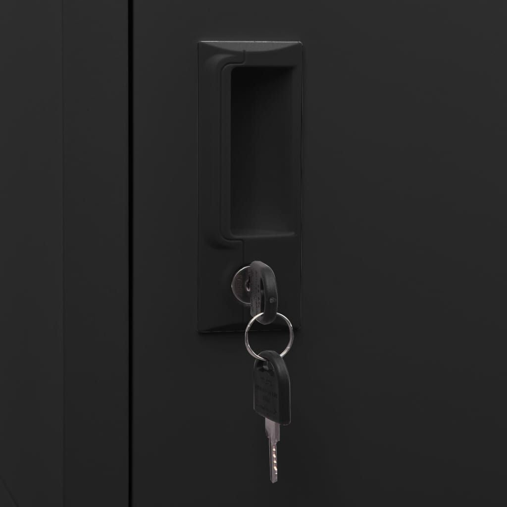 Black Locker Cabinet with Lockable Vented Door