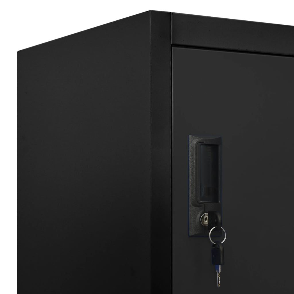 Black Locker Cabinet with 18 Lockable Compartments