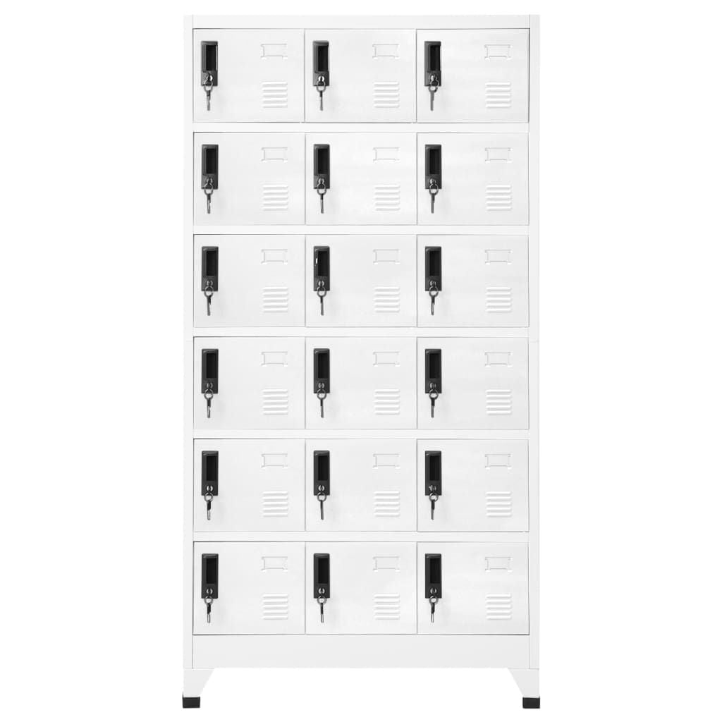 Locker Cabinet White 35.4"x15.7"x70. Steel
