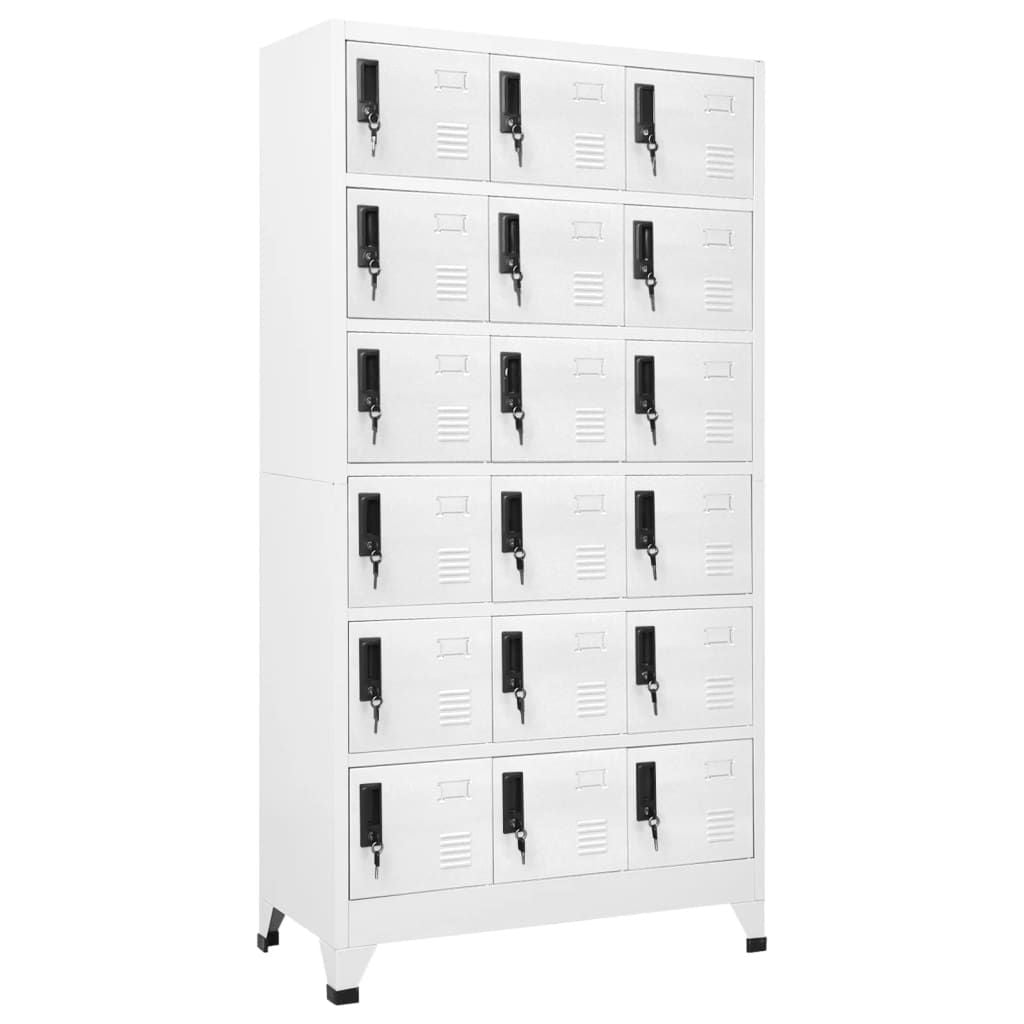 Locker Cabinet White 35.4"x15.7"x70. Steel