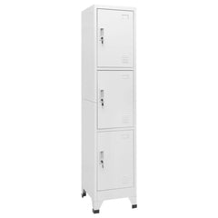 3-Compartment Lockable Locker Cabinet for Home or Office