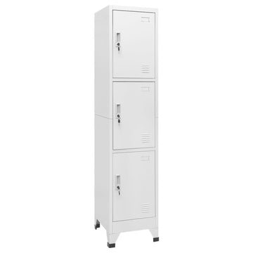 3-Compartment Lockable Locker Cabinet for Home or Office