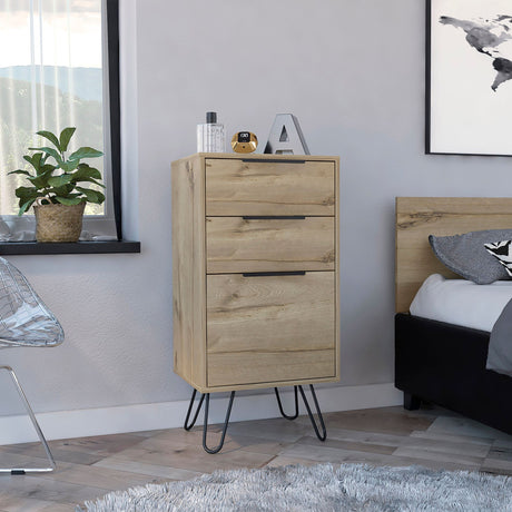 London Three-Drawer Dresser with Hairpin Legs