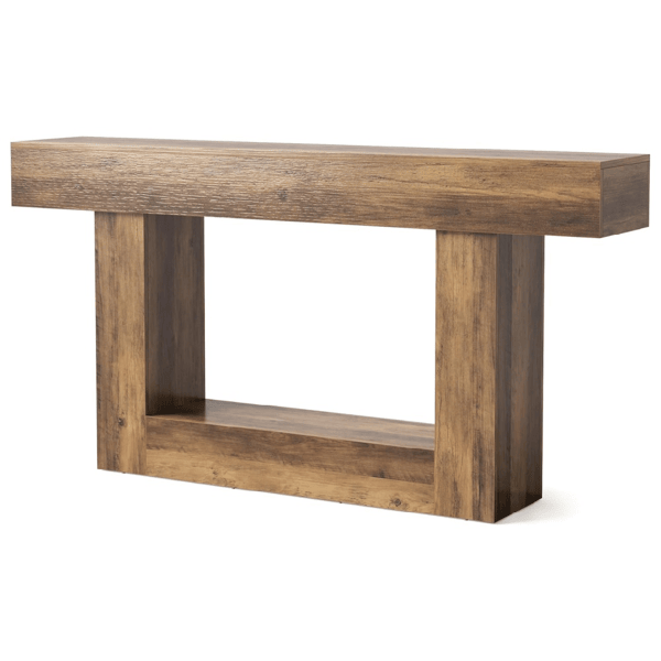 Rustic Farmhouse Console Table with Lower Shelf