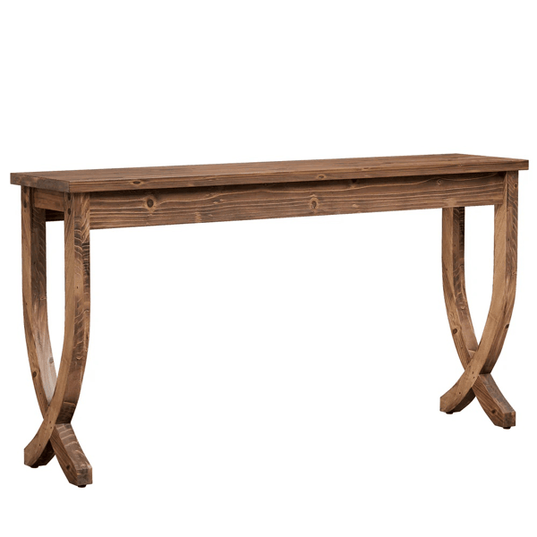 Long Farmhouse Console Table with Curved Legs