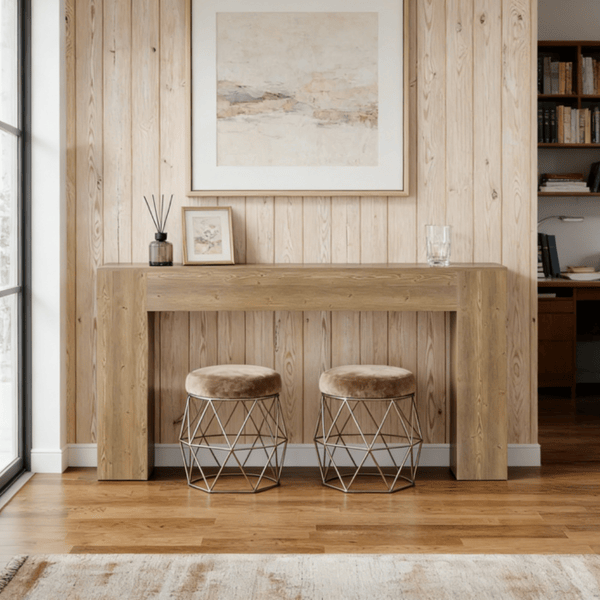 Rustic-Charm Console Table with Smart Open Storage