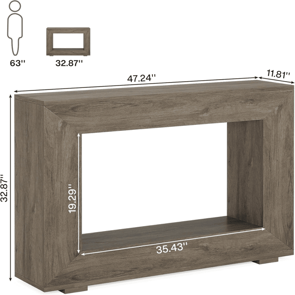 Farmhouse Console Table with Storage – Versatile Entryway or Sofa Table