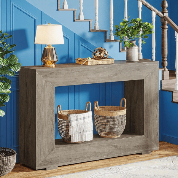 Farmhouse Console Table with Storage – Versatile Entryway or Sofa Table