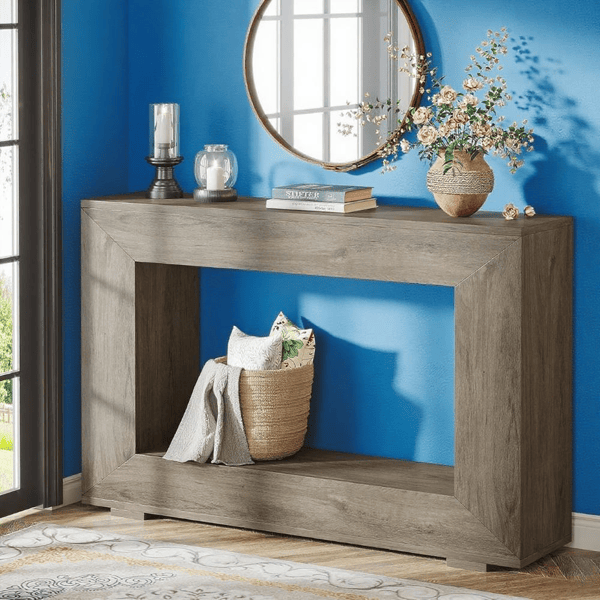 Farmhouse Console Table with Storage – Versatile Entryway or Sofa Table