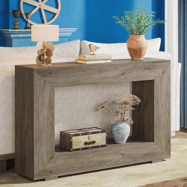 Farmhouse Console Table with Storage – Versatile Entryway or Sofa Table