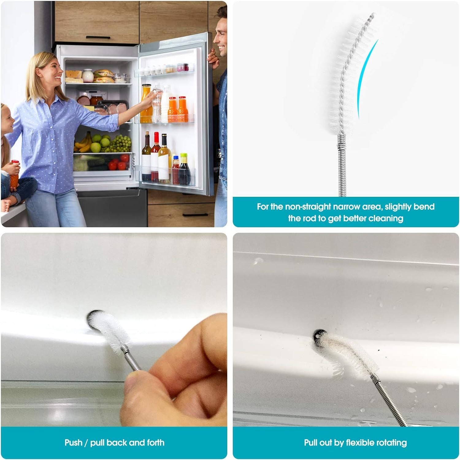 Flexible Long Brush for Drains, Tubes, and Hoses