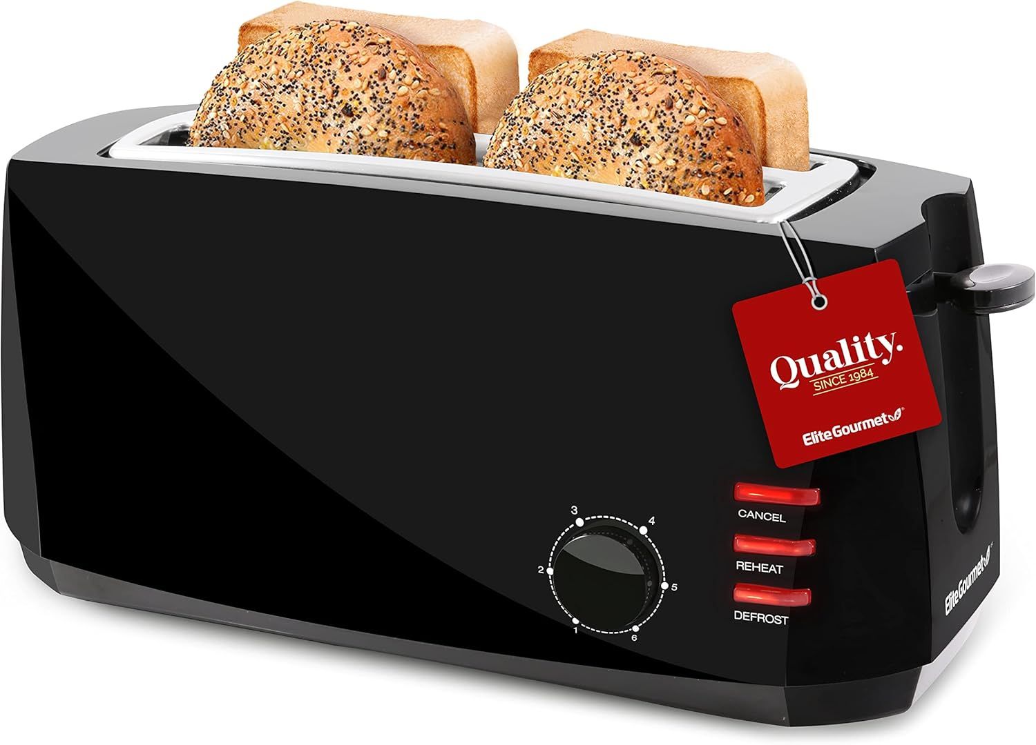 4-Slice Toaster with Extra Wide Slots for Bagels and Waffles