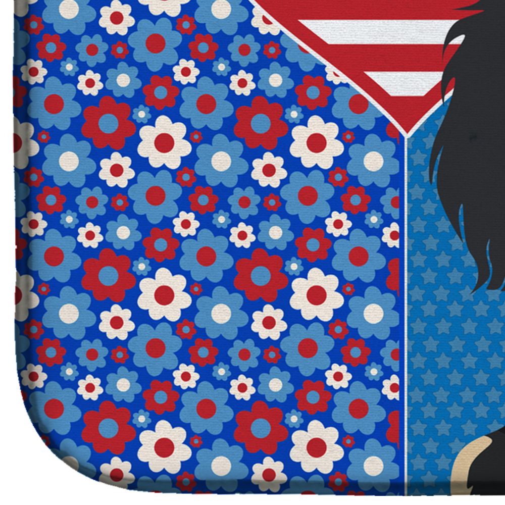 Longhair Dachshund USA Love America Dish Drying Mat