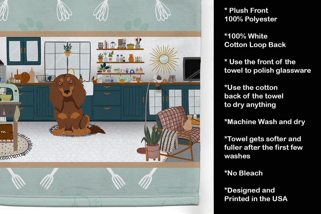 Longhair Dachshund Master Dog Chef Kitchen Towel