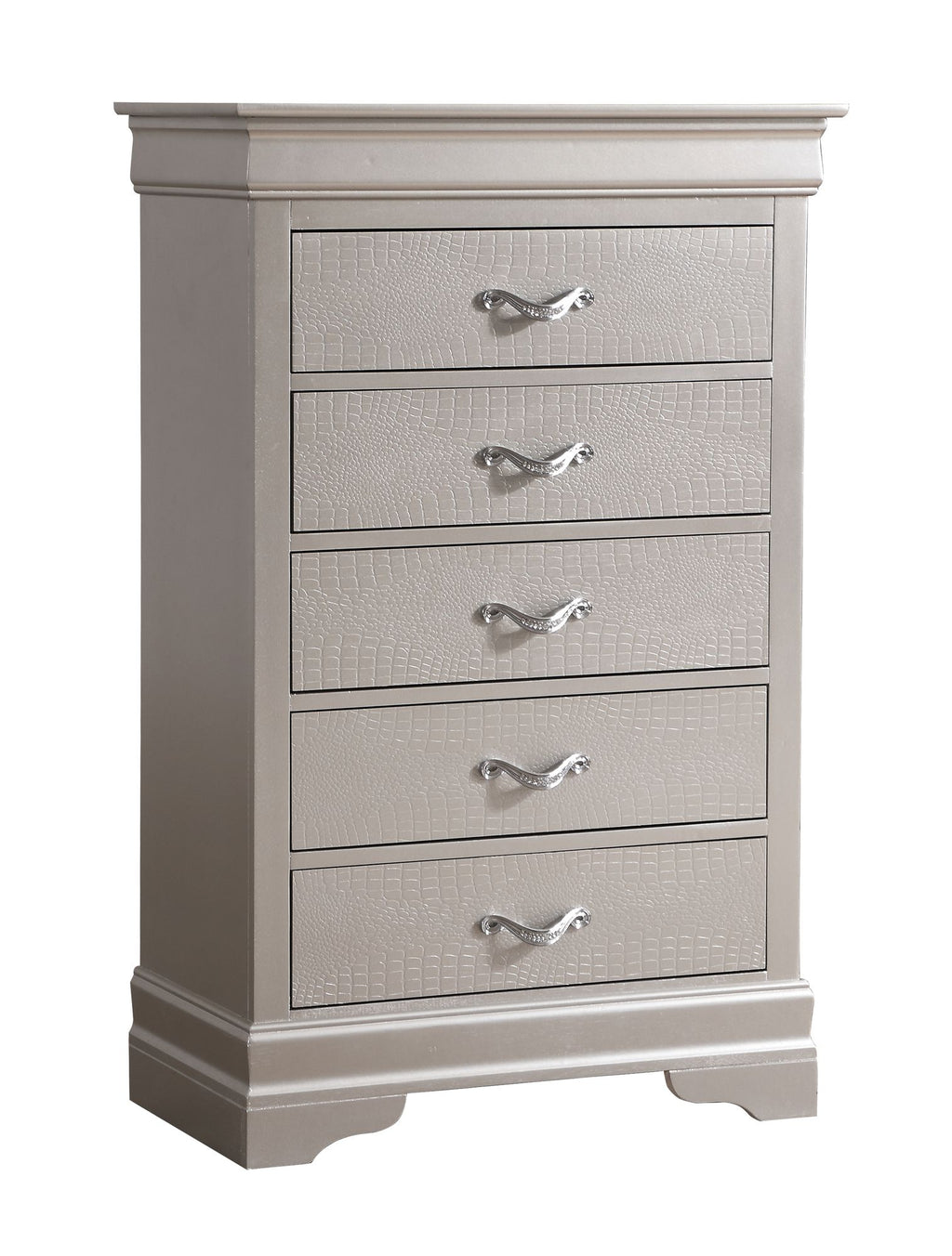 Lorana G6500-CH Chest with Croc Texture and Crystal Pulls