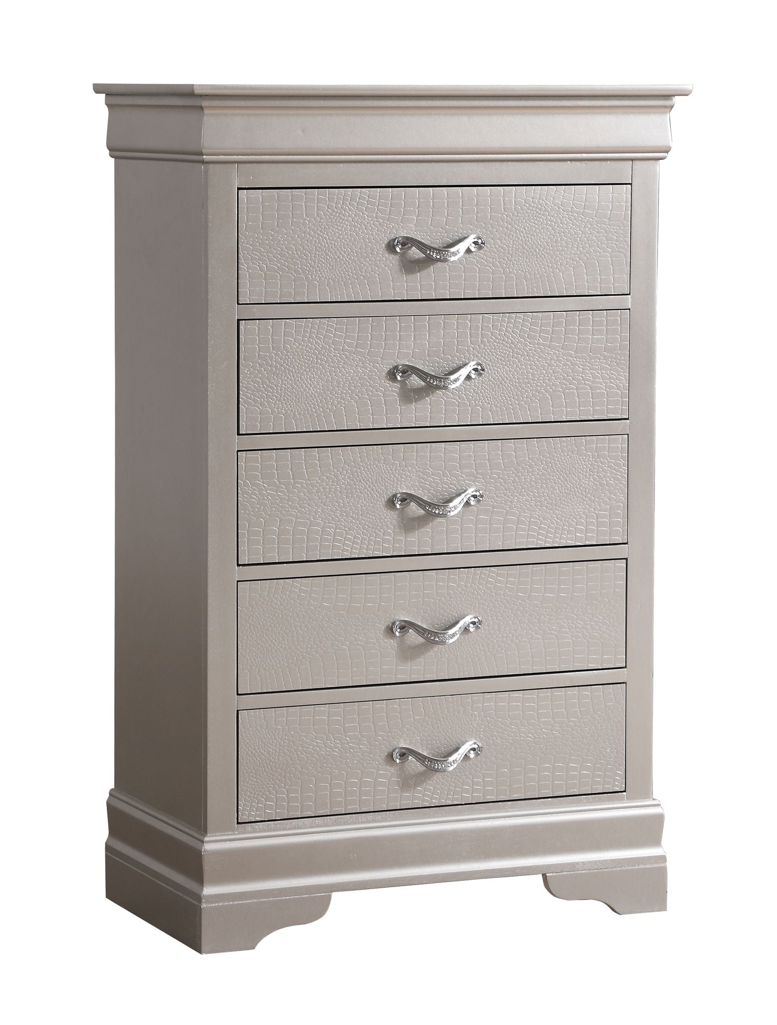 Lorana G6500-CH Chest with Croc Texture and Crystal Pulls