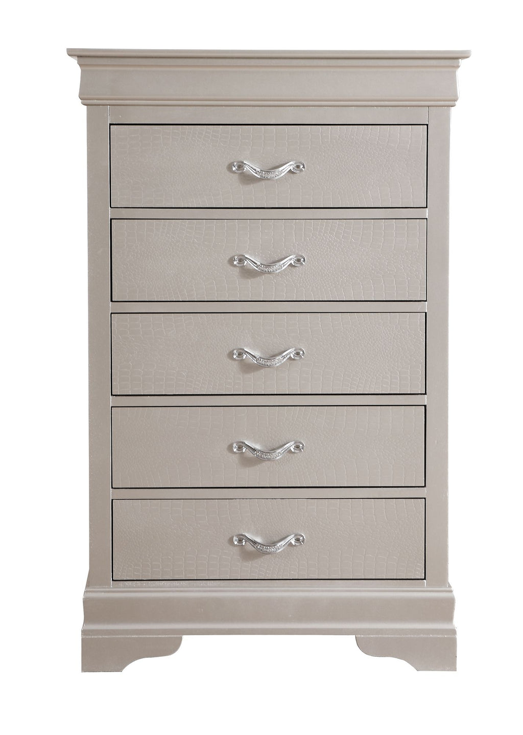 Lorana G6500-CH Chest with Croc Texture and Crystal Pulls