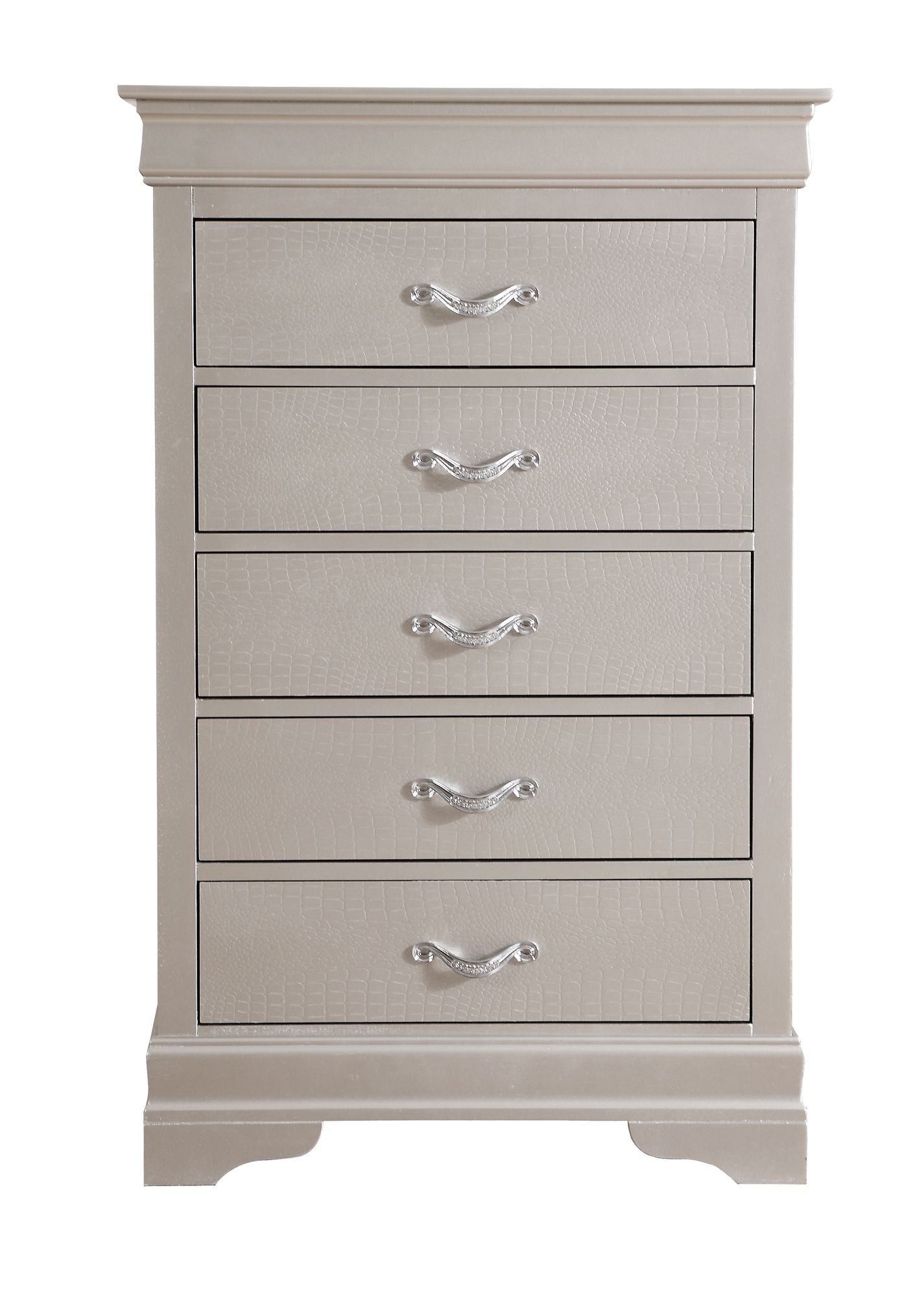 Lorana G6500-CH Chest with Croc Texture and Crystal Pulls
