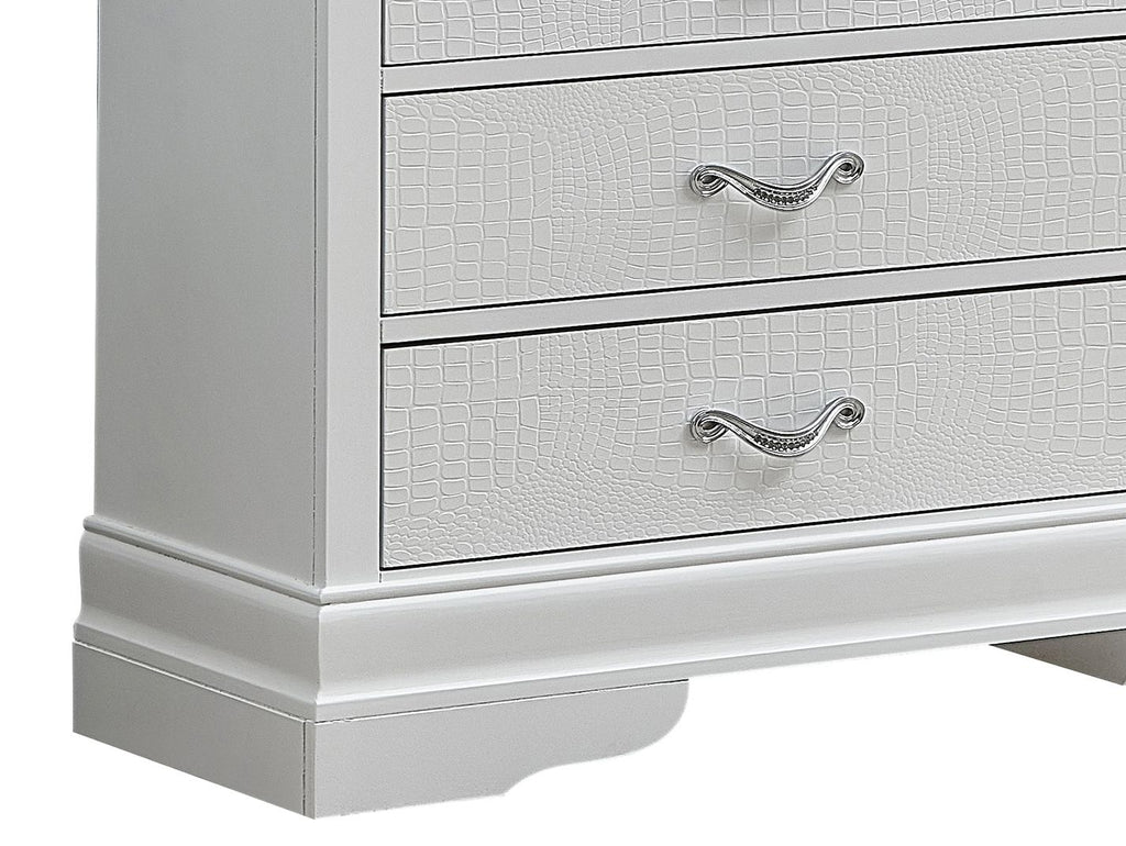 Lorana Silver Champagne Croc Finish Dresser