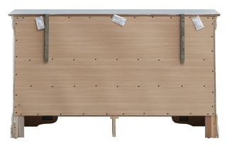 Lorana Silver Champagne Croc-Finish Dresser with Faux Crystal Pulls