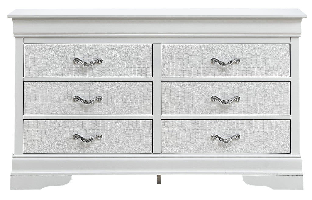 Lorana Silver Champagne Croc Finish Dresser