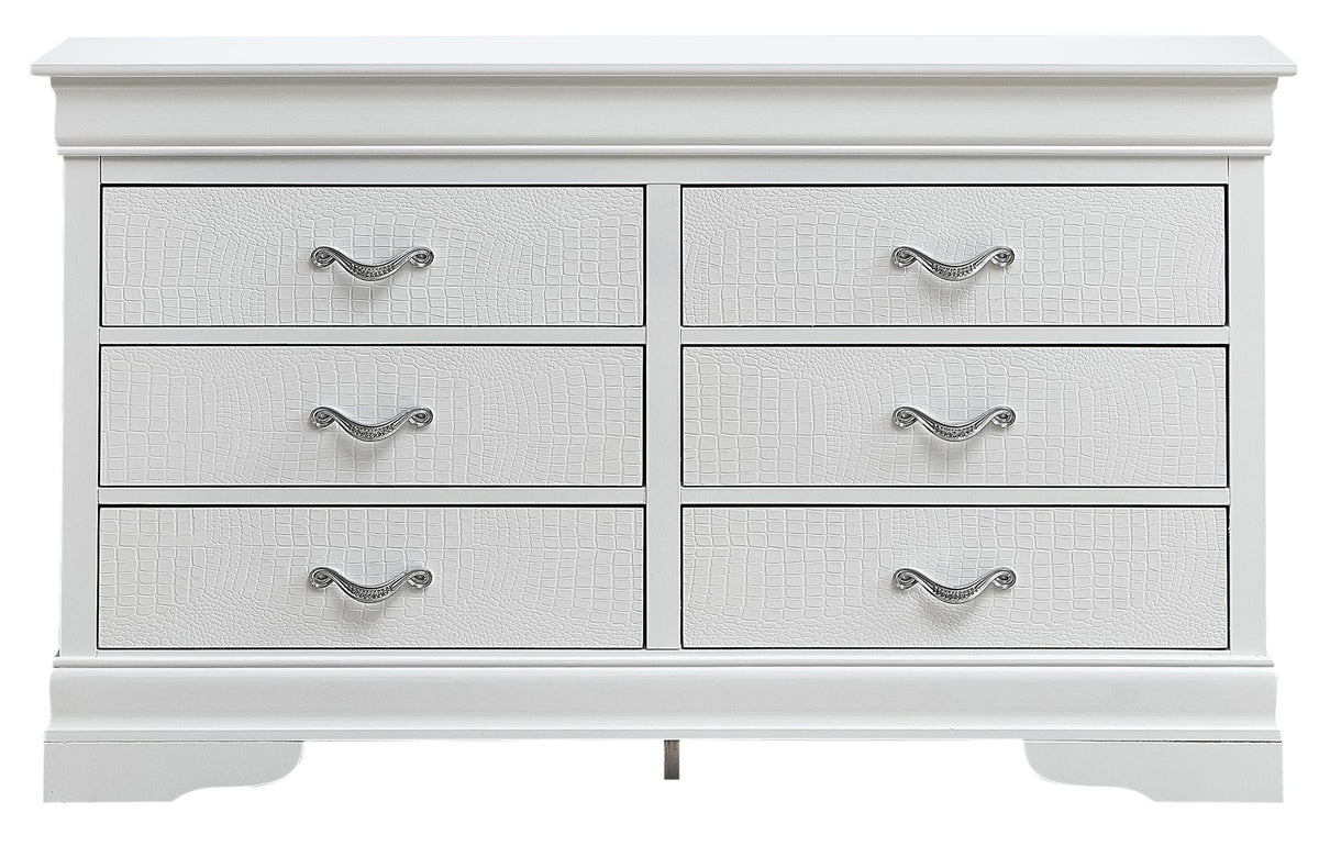 Lorana Silver Champagne Croc Finish Dresser