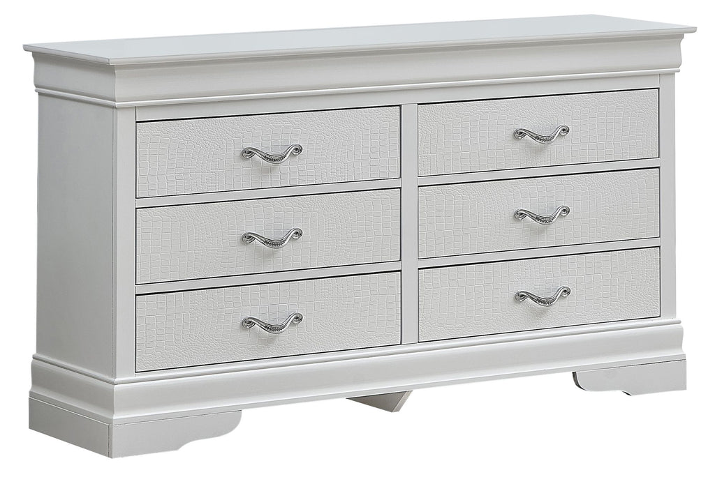 Lorana Silver Champagne Croc Finish Dresser