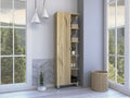 Los Angeles Linen Cabinet with Five Shelves and Cabinet Storage