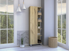 Los Angeles Linen Cabinet with Five Shelves and Cabinet Storage
