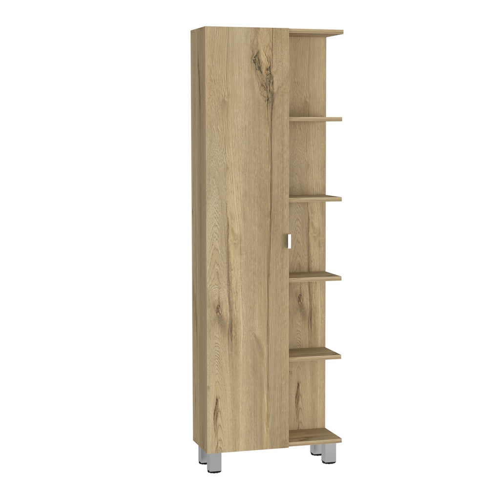 Los Angeles Linen Cabinet with Five Shelves and Cabinet Storage
