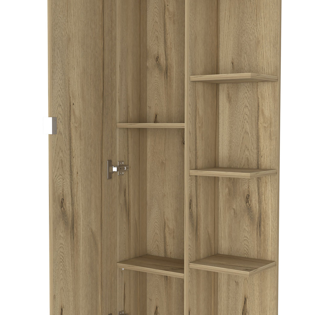 Los Angeles Linen Cabinet with Five Shelves and Cabinet Storage