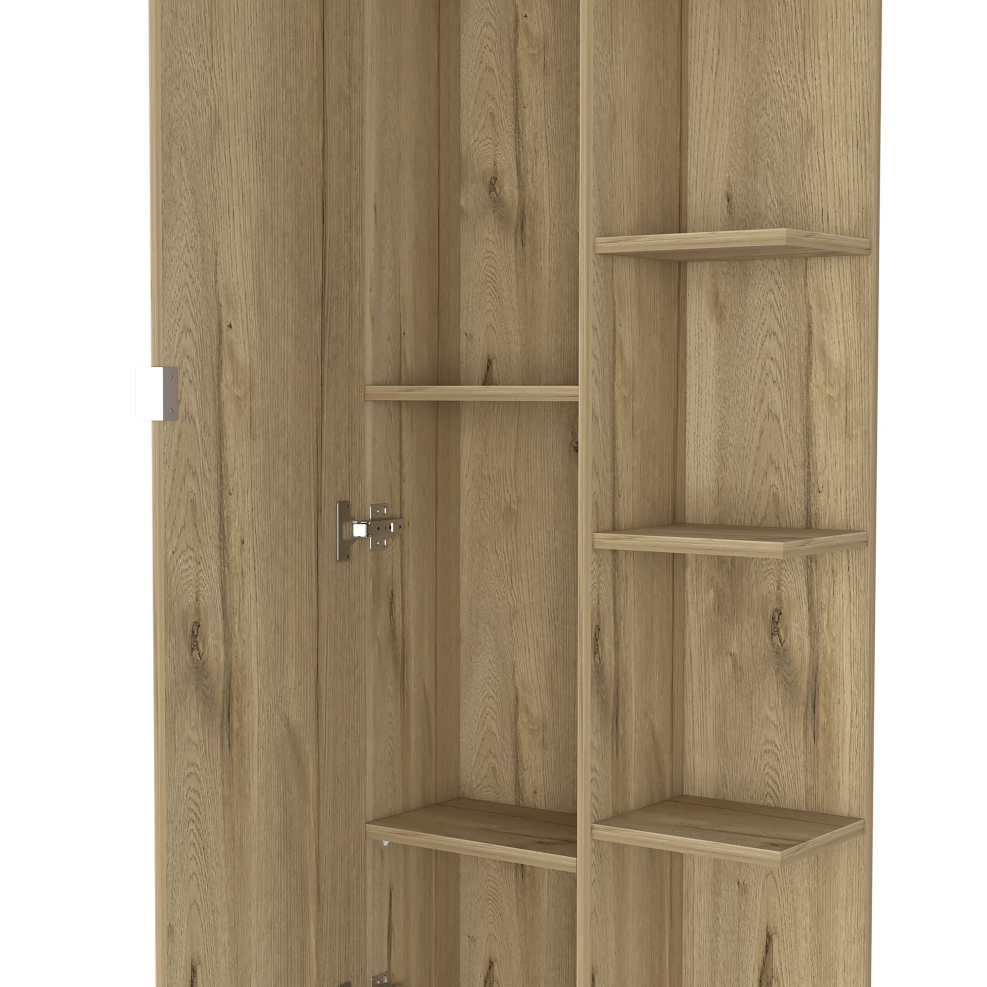Los Angeles Linen Cabinet with Five Shelves and Cabinet Storage