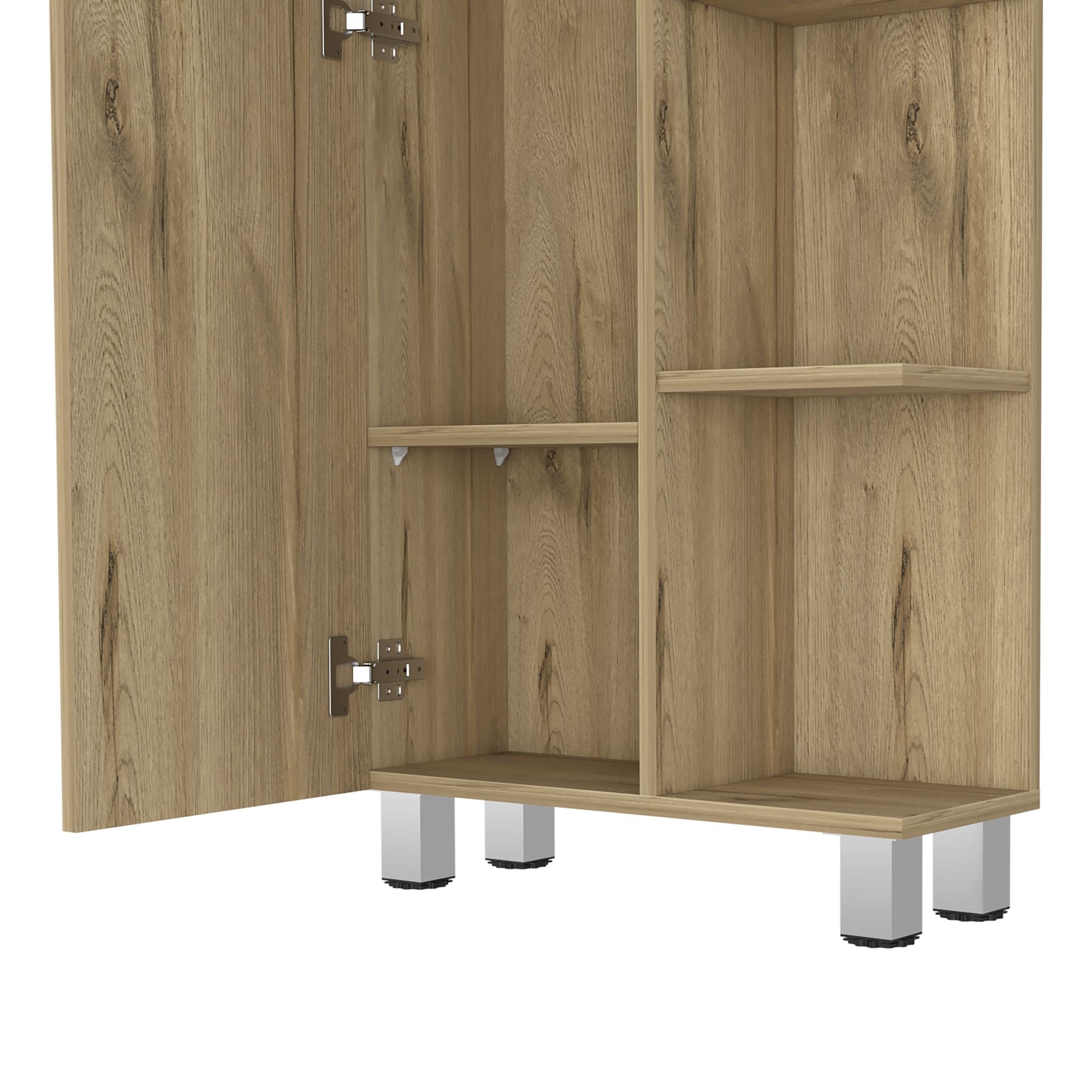 Los Angeles Linen Cabinet with Five Shelves and Cabinet Storage
