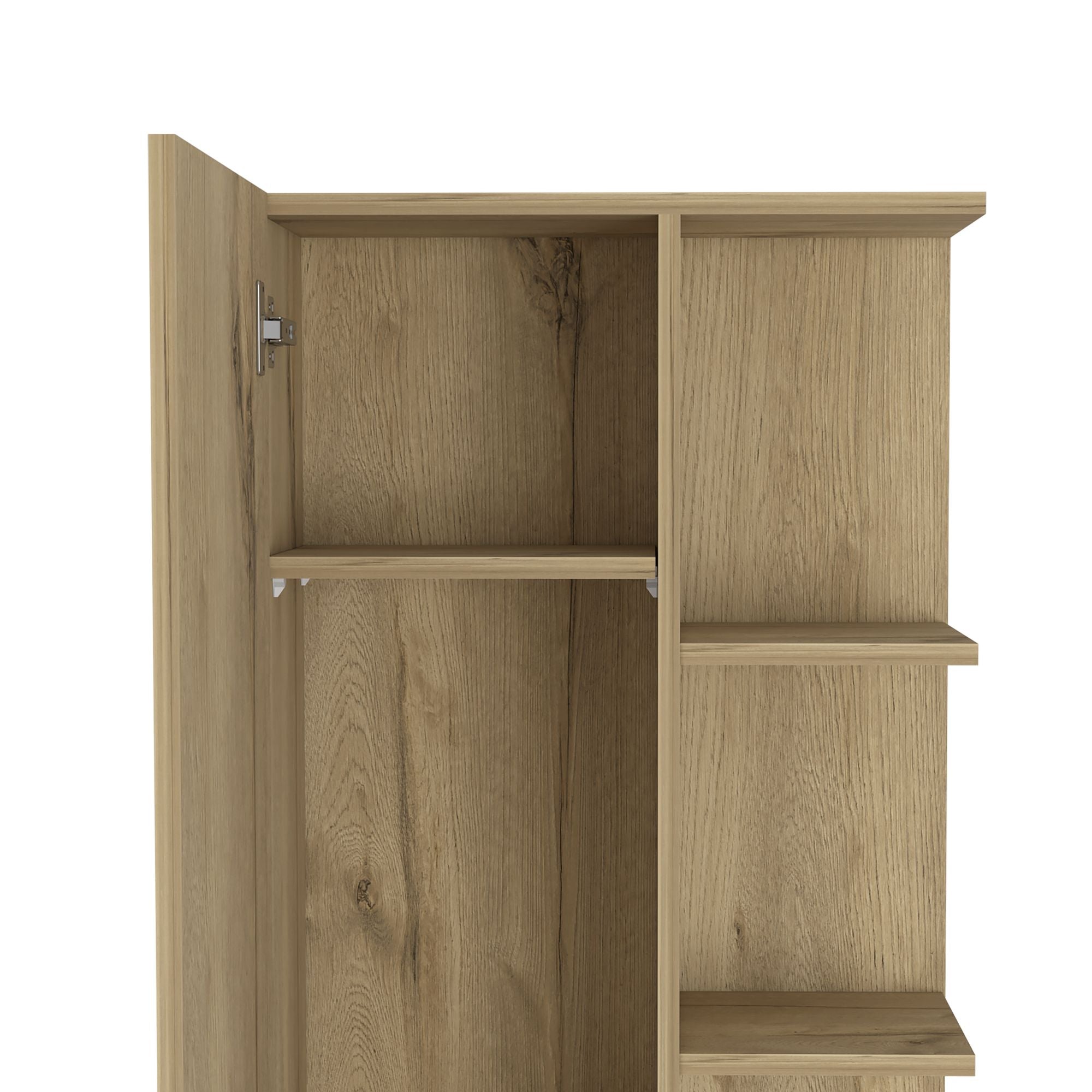 Los Angeles Linen Cabinet with Five Shelves and Cabinet Storage