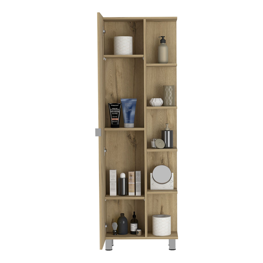 Los Angeles Linen Cabinet with Five Shelves and Cabinet Storage