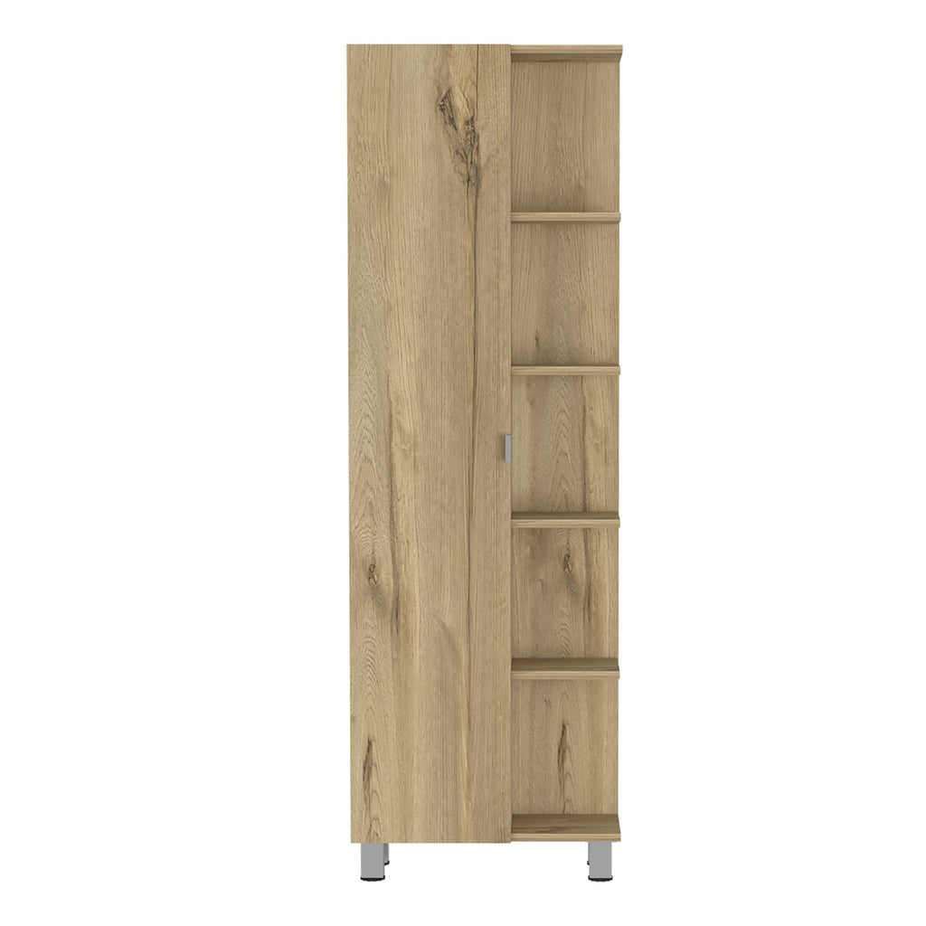 Los Angeles Linen Cabinet with Five Shelves and Cabinet Storage