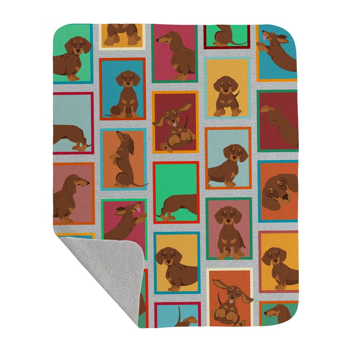 Chocolate and Tan Dachshund Quilted Throw