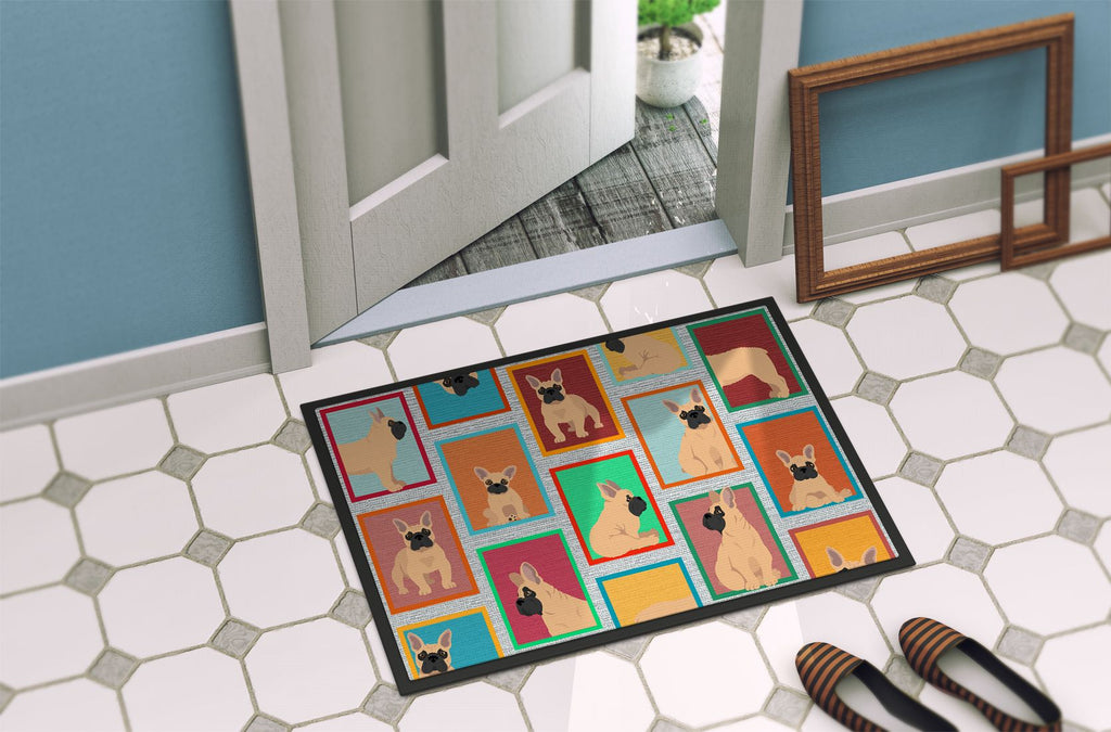 Lots of Fawn French Bulldog Indoor-Outdoor Doormat