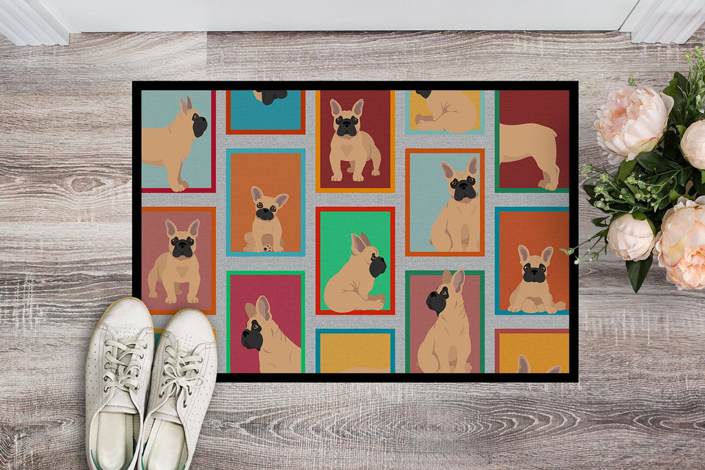Lots of Fawn French Bulldog Indoor-Outdoor Doormat