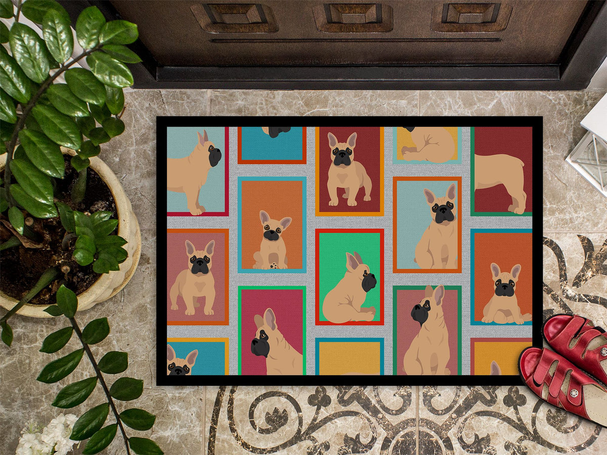 Lots of Fawn French Bulldog Indoor-Outdoor Doormat