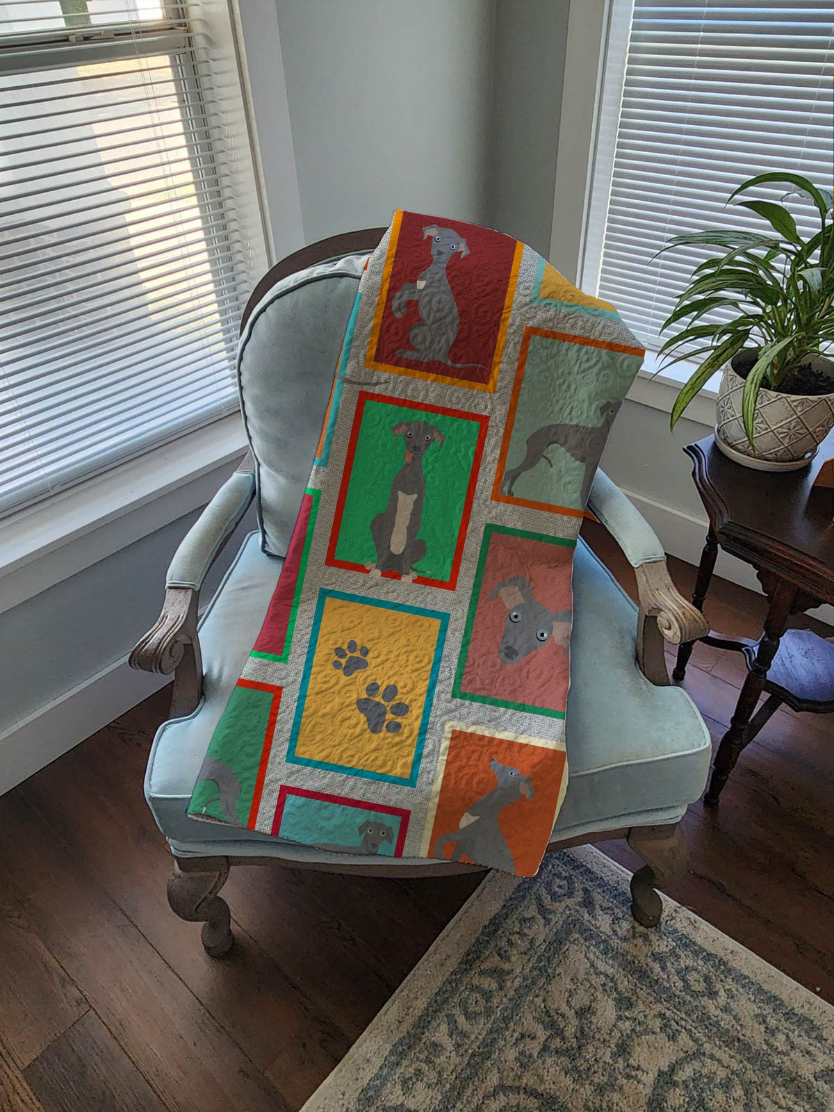 Lots of Italian Greyhounds Quilted Throw