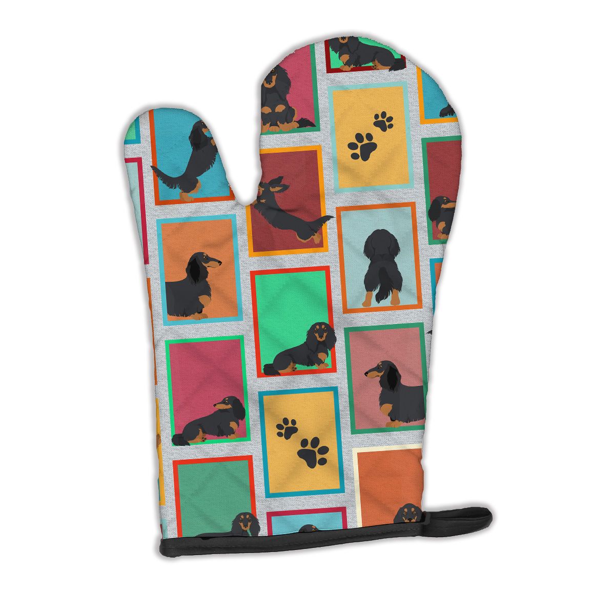 Longhaired Dachshund Quilted Oven Mitt