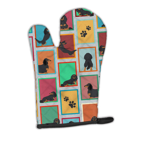 Longhaired Dachshund Quilted Oven Mitt