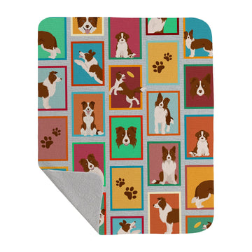 Lots of Red Border Collie Quilted Throw