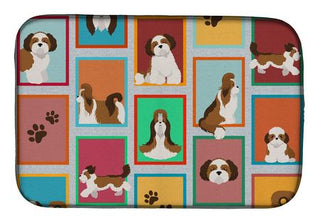 Lots of Shih Tzu Kitchen Drying Mat