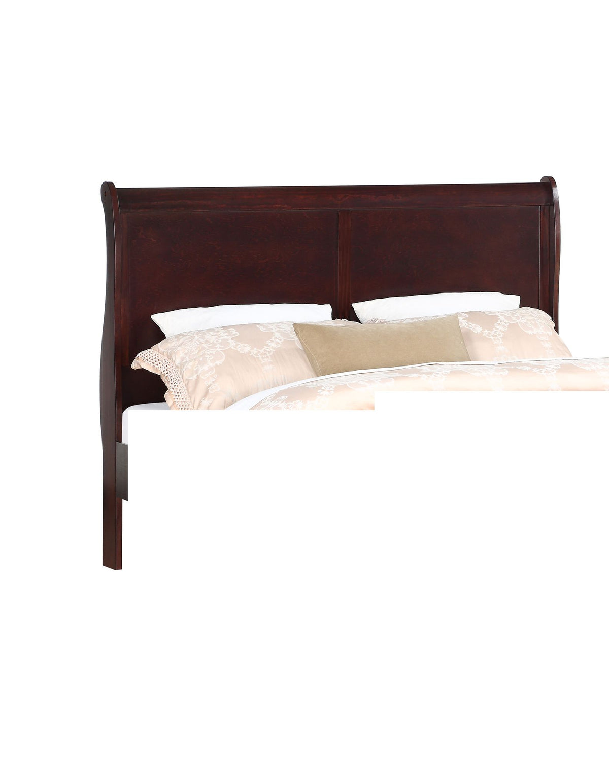 Louis Philip Full Panel Sleigh Bed in Cherry Finish