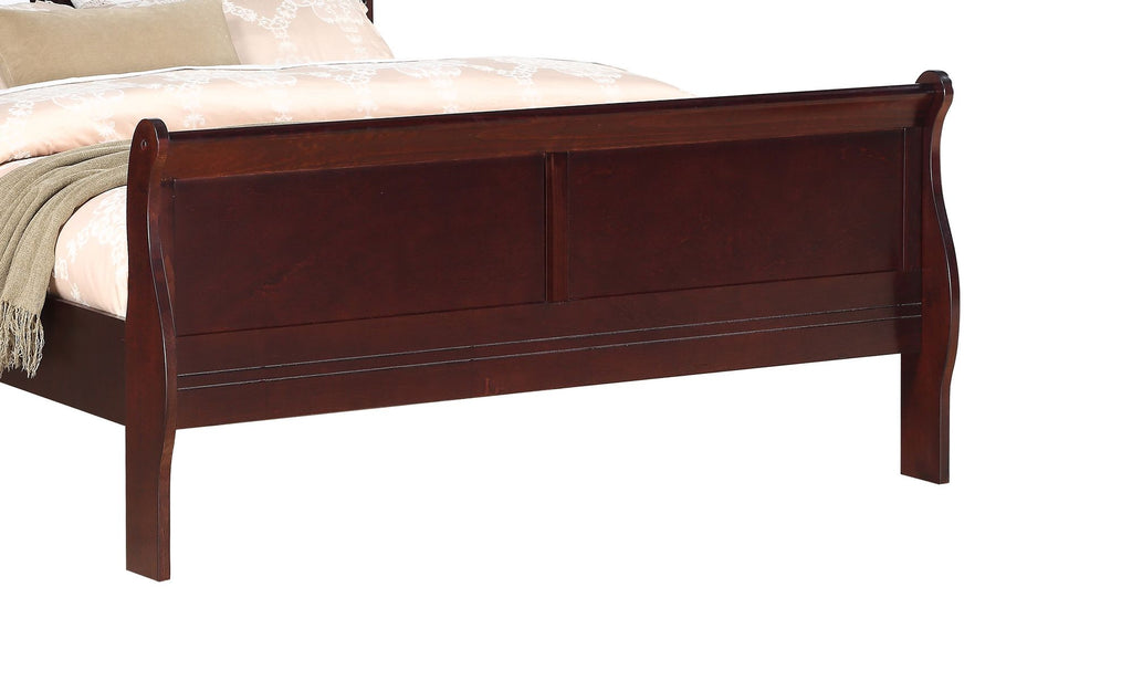 Louis Philip Full Panel Sleigh Bed in Cherry Finish