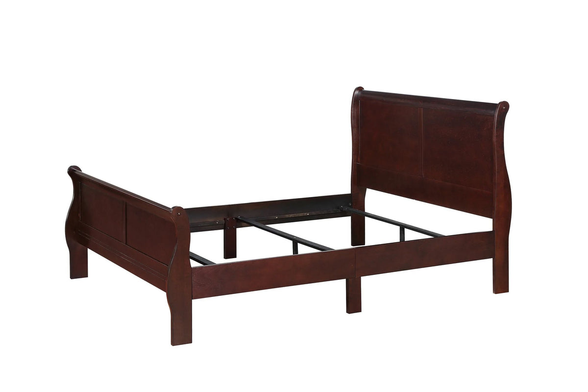 Louis Philip Full Panel Sleigh Bed in Cherry Finish